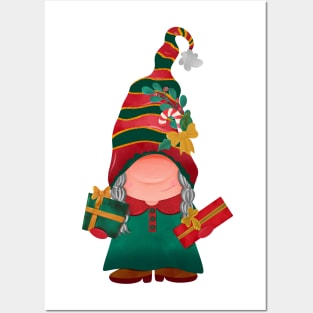 Cute Christmas gnome Posters and Art